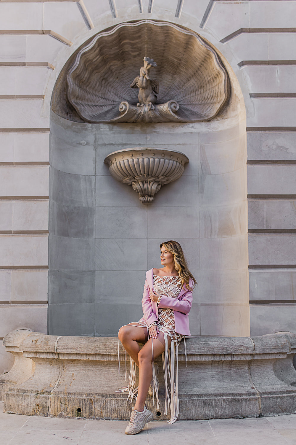 Mesh long sleeve blouse