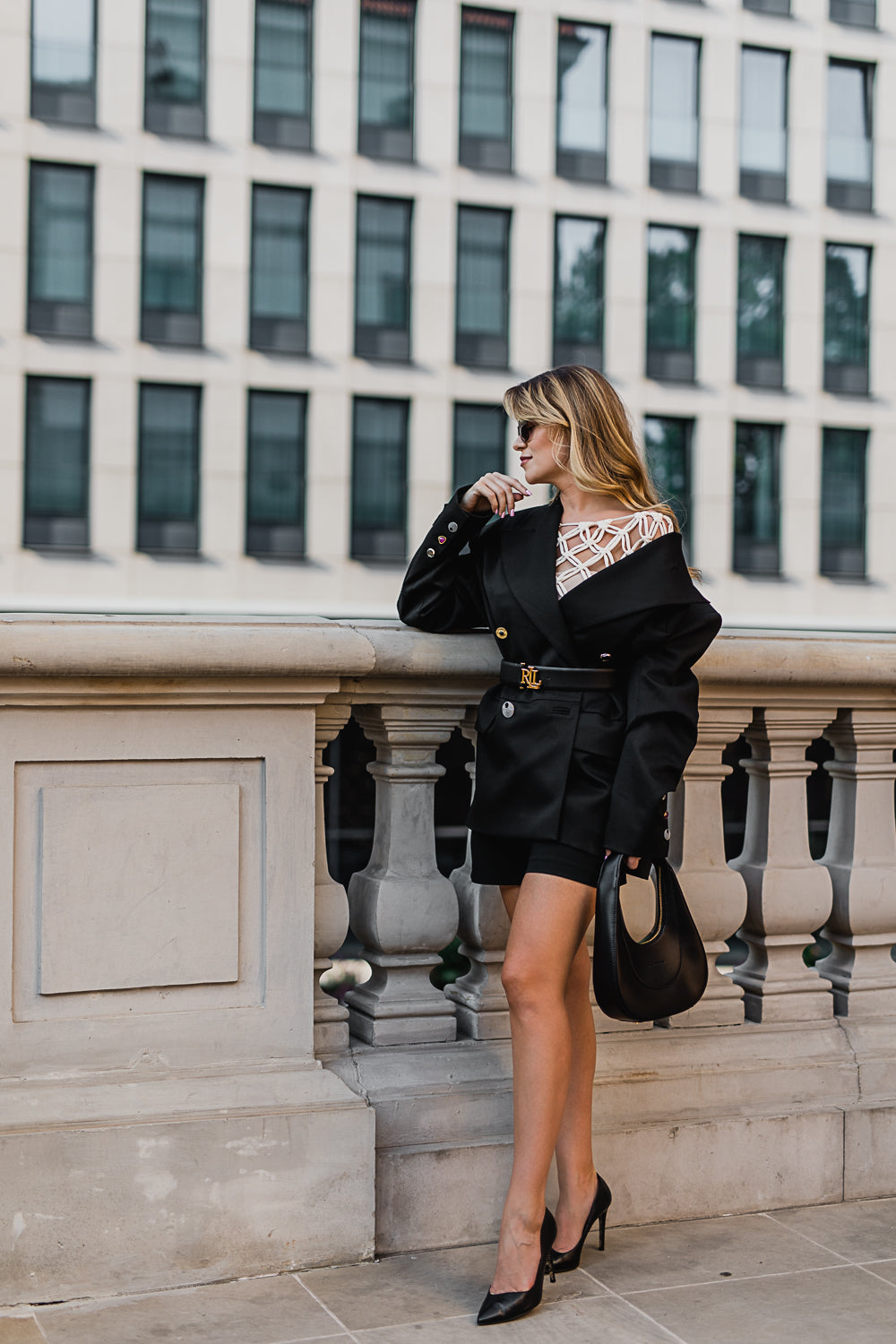 Mesh long sleeve blouse