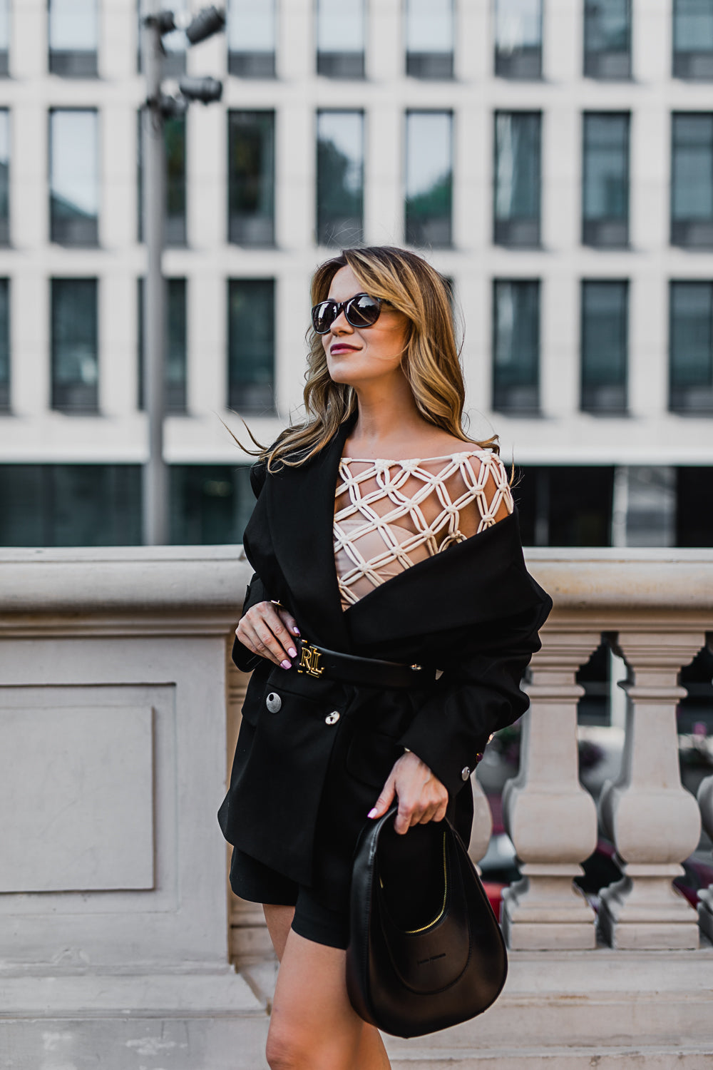 Mesh long sleeve blouse