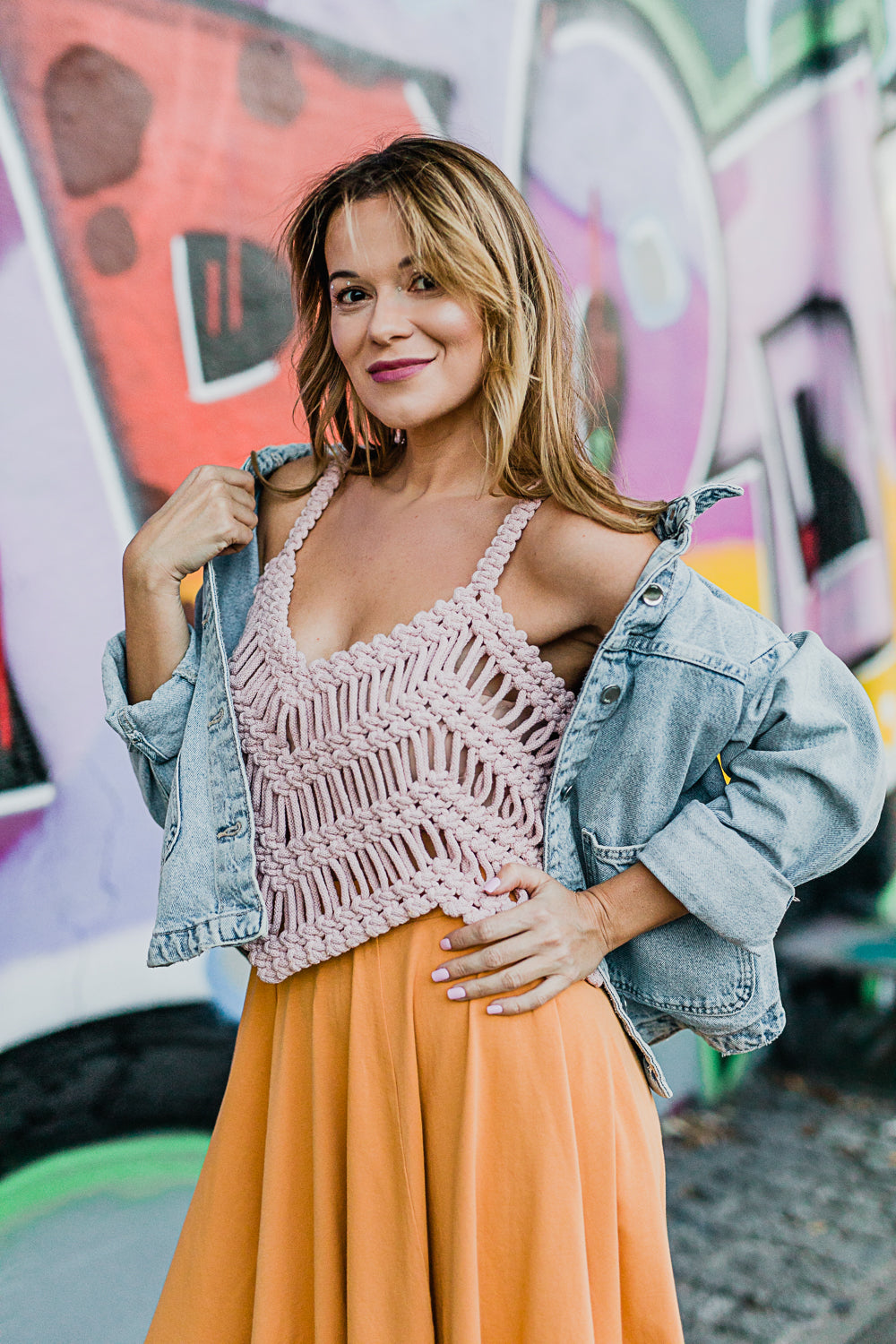 Loose blouse with a symmetrical pattern