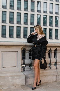 Mesh long sleeve blouse